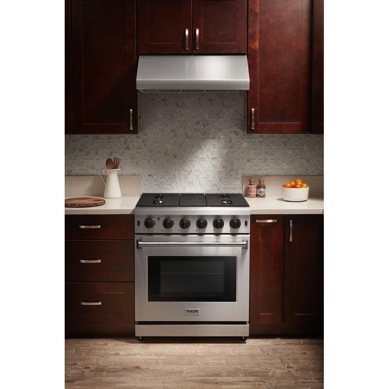 Thor Kitchen 30 in. 4.55 cu. ft. Professional Natural Gas Range in Stainless Steel LRG3001U I Luxury Appliances Direct