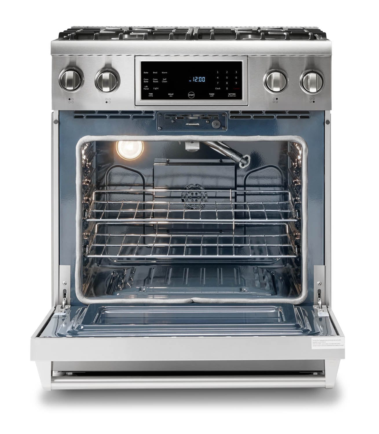 Thor Kitchen 30 In. 4.6 cu. ft. Self-Clean Gas Range in Stainless Steel with Front Touch Control TRG3001 I Luxury Appliances Direct