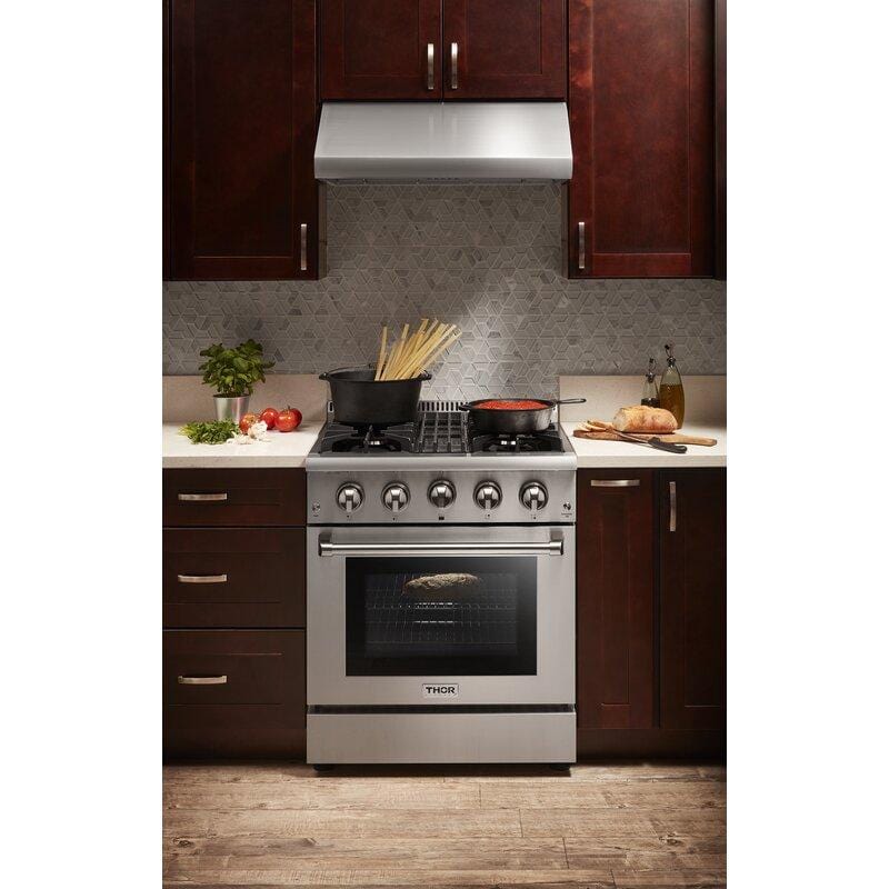 Thor Kitchen 30 in. Natural Gas Burner/Electric Oven Range in Stainless Steel HRD3088U I Luxury Appliances Direct