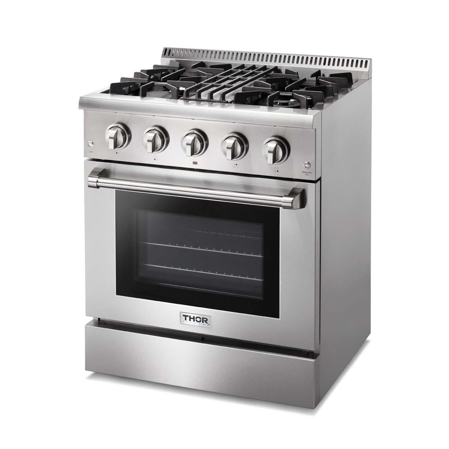 Thor Kitchen 30 in. Propane Gas Burner/Electric Oven Range in Stainless Steel HRD3088ULP I Luxury Appliances Direct