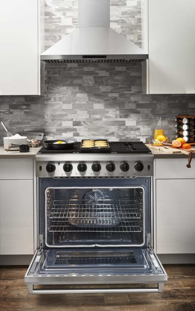Thor Kitchen 36 in. 6.0 Cu. Ft Professional Natural Gas Range in Stainless Steel LRG3601U I Luxury Appliances Direct