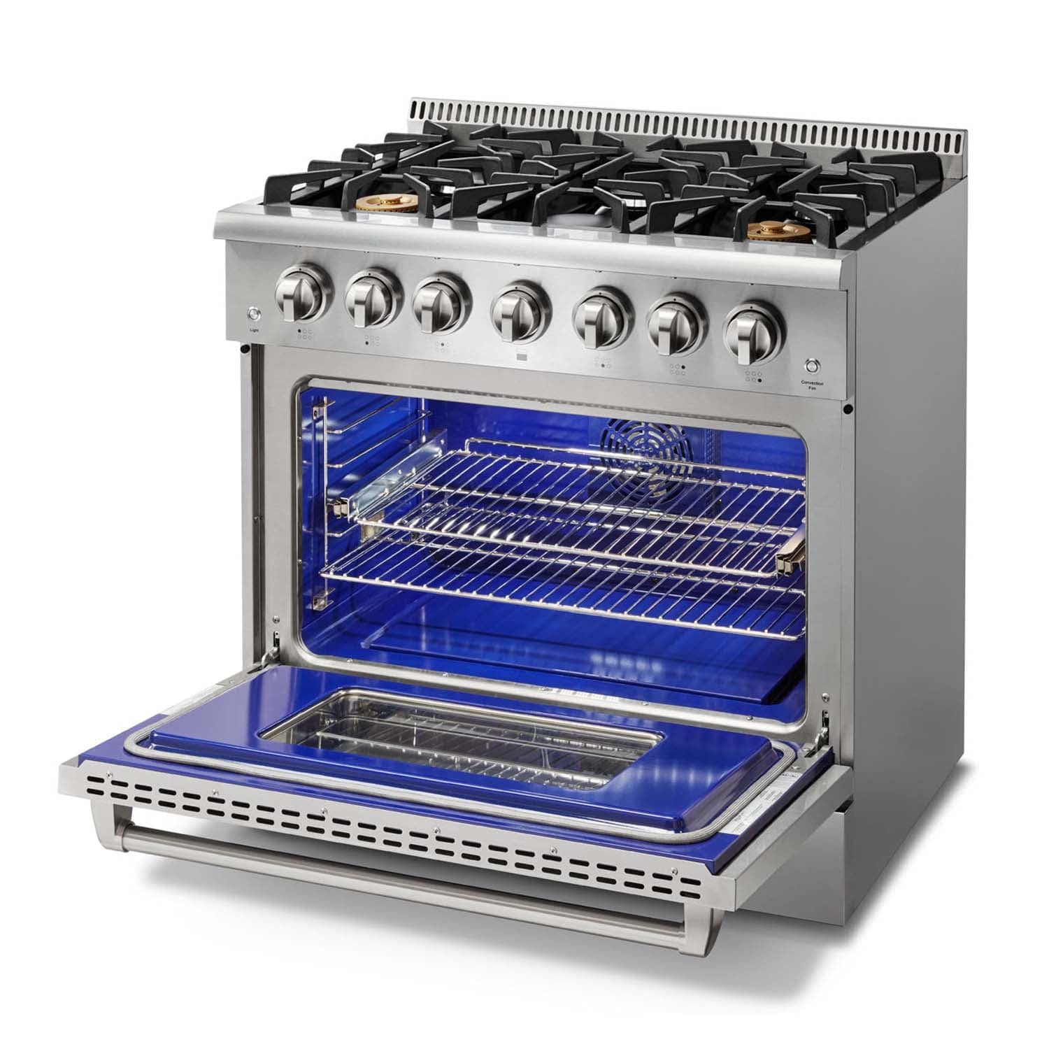 Thor Kitchen 36 in. Professional Natural Gas Range in Stainless Steel HRG3618U I Luxury Appliances Direct