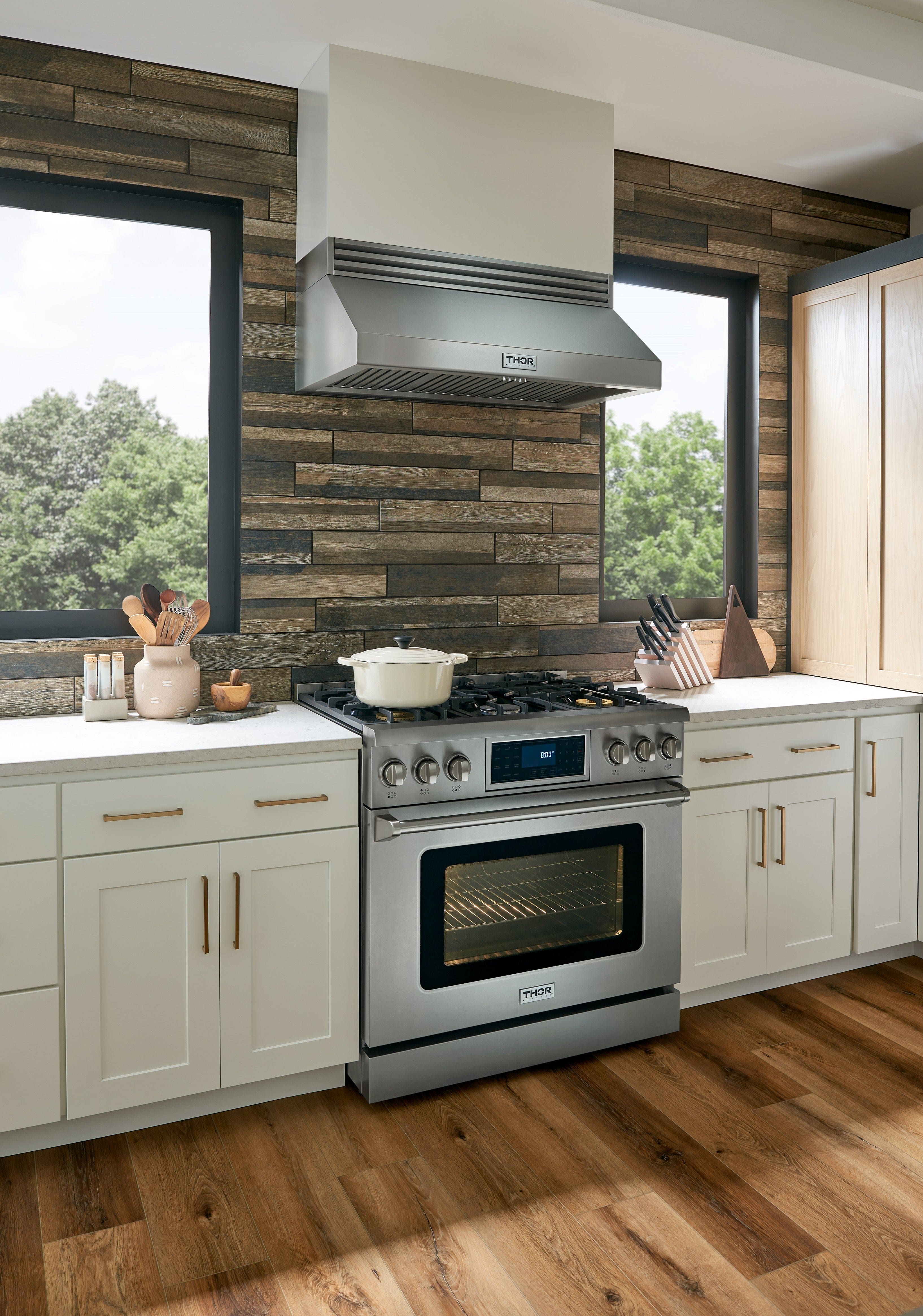 Thor Kitchen 36 Inch Air Fry and Self-Clean Professional Electric Range TRE3601 I Luxury Appliances Direct