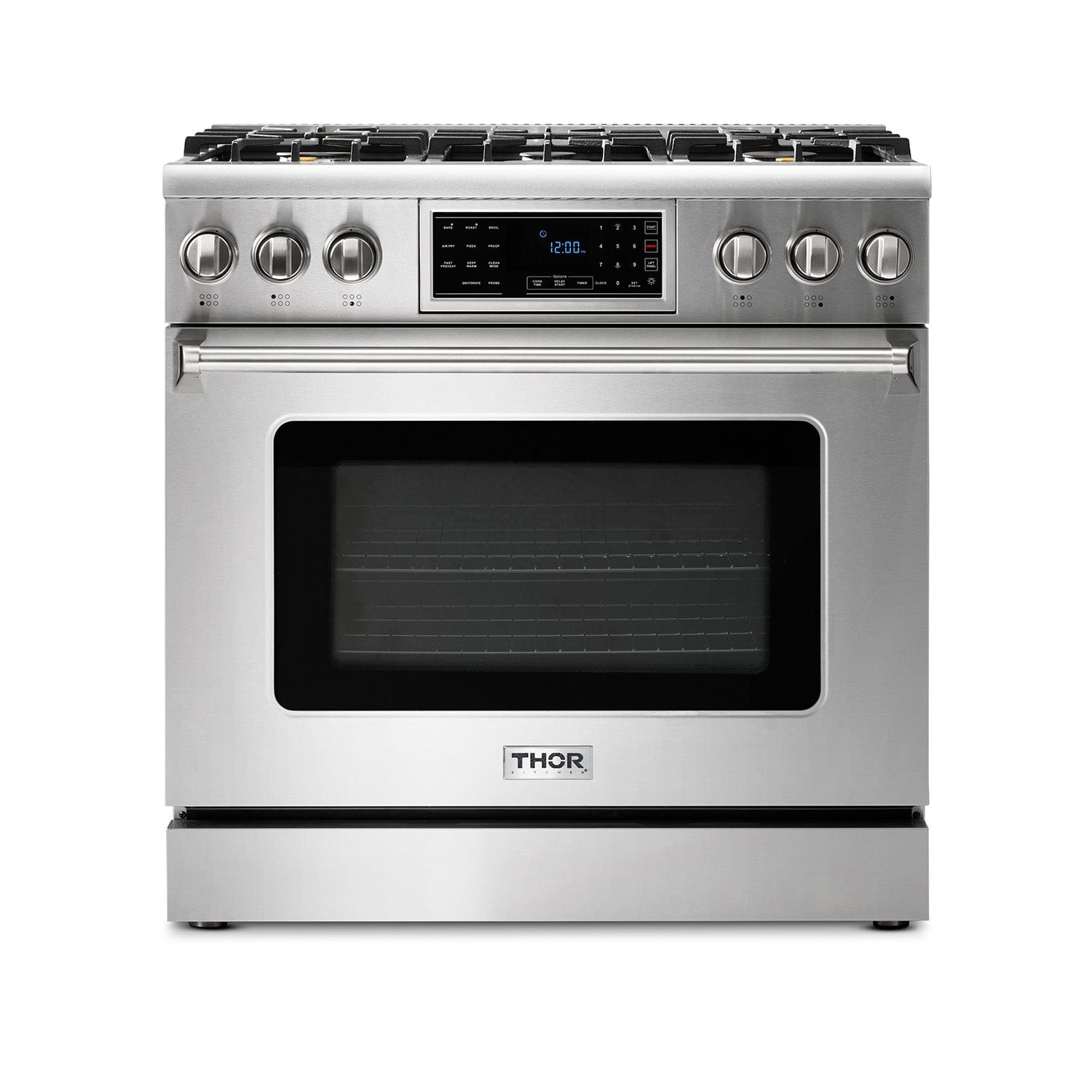 Thor Kitchen 36 Inch Air Fry and Self-Clean Professional Gas Range TRG3601 I Luxury Appliances Direct