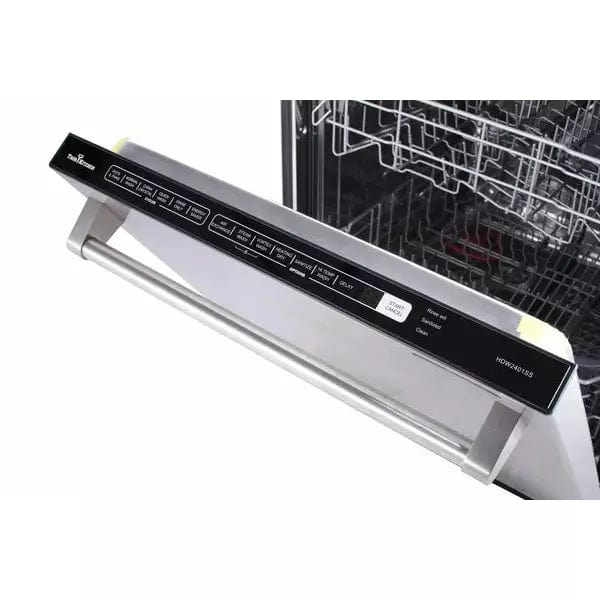 Thor Kitchen 4-Piece Appliance Package - 48-Inch Gas Range, Refrigerator with Water Dispenser, & Dishwasher in Stainless Steel I Luxury Appliances Direct