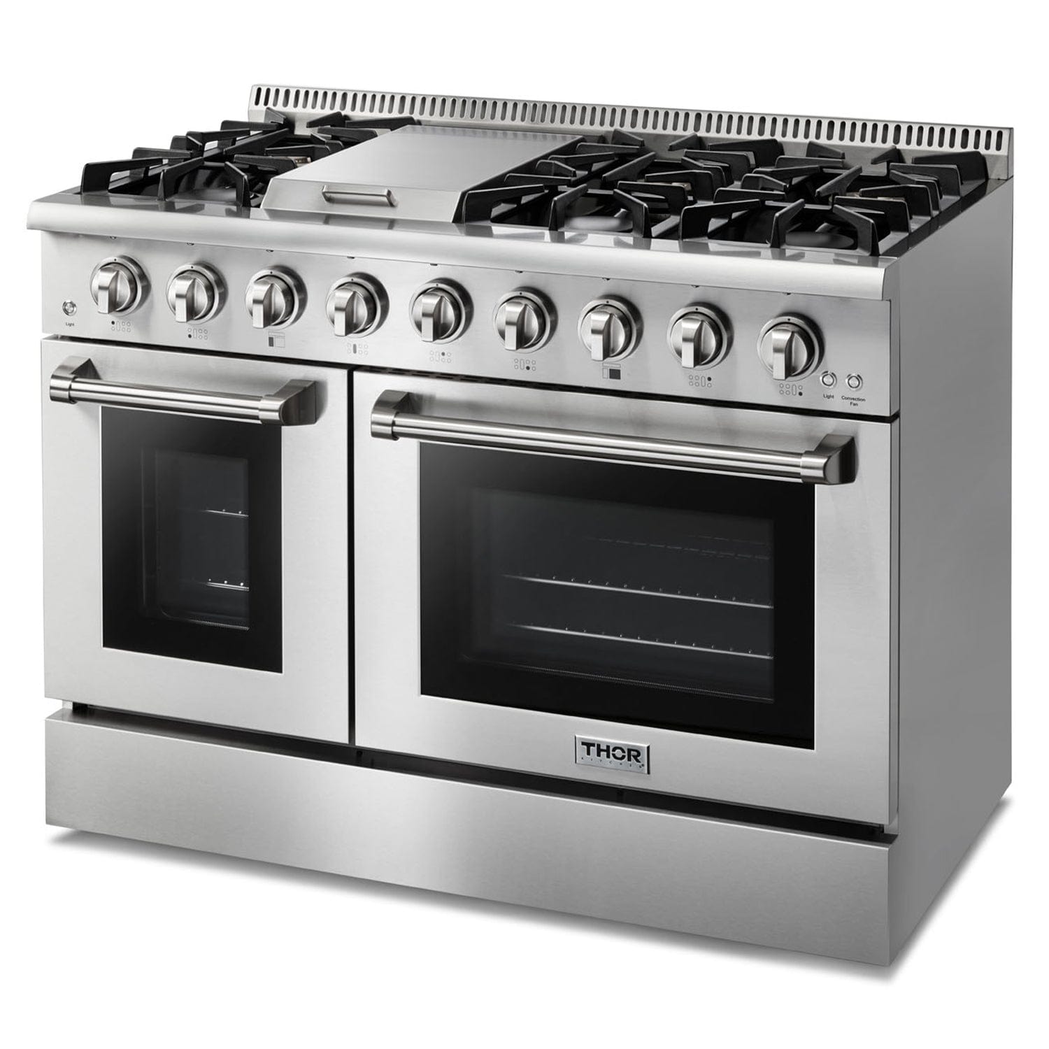 Thor Kitchen 48 in. 6.7 cu. ft. Professional Propane Gas Range in Stainless Steel HRG4808ULP I Luxury Appliances Direct