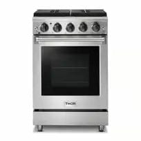 Thor Kitchen Appliance Package - 24 in. Gas Range and Range Hood, AP-LRG2401U I Luxury Appliances Direct