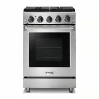 Thor Kitchen Appliance Package - 24 in. Propane Gas Range, Range Hood I Luxury Appliances Direct