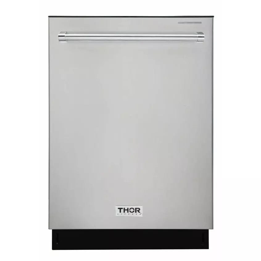 Thor Kitchen Appliance Package - 30 In. Gas Burner/Electric Oven Range, Refrigerator with Water and Ice Dispenser, Dishwasher I Luxury Appliances Direct