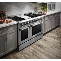 Thor Kitchen Appliance Package - 48 in. Gas Burner, Electric Oven Range and Range Hood I Luxury Appliances Direct