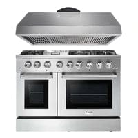 Thor Kitchen Appliance Package - 48 in. Gas Burner, Electric Oven Range and Range Hood I Luxury Appliances Direct