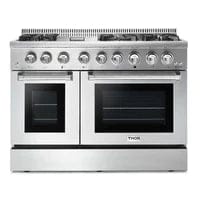 Thor Kitchen Appliance Package - 48 in. Gas Burner, Electric Oven Range and Range Hood I Luxury Appliances Direct