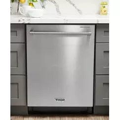 Thor Kitchen Package - 30 In. Gas Range, Refrigerator with Water and Ice Dispenser, Dishwasher I Luxury Appliances Direct
