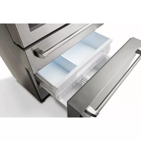 Thor Kitchen Professional Package 48 in. Propane Gas Range, Range Hood, Refrigerator with Water and Ice Dispenser, Dishwasher, Microwave Drawer I Luxury Appliances Direct