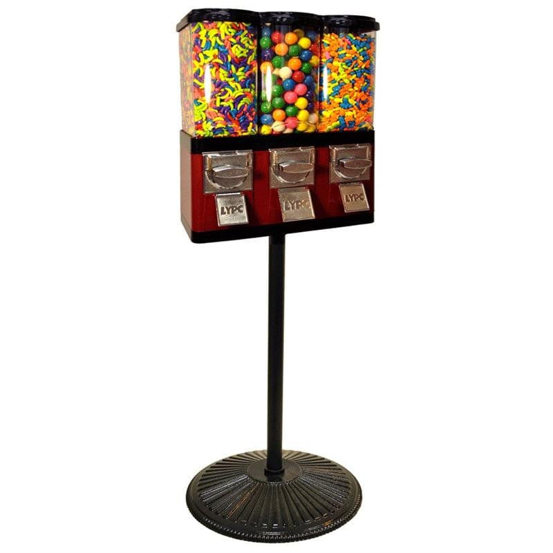 Triple Pod Candy Gumball Machine with Retro Stand I Luxury Appliances Direct
