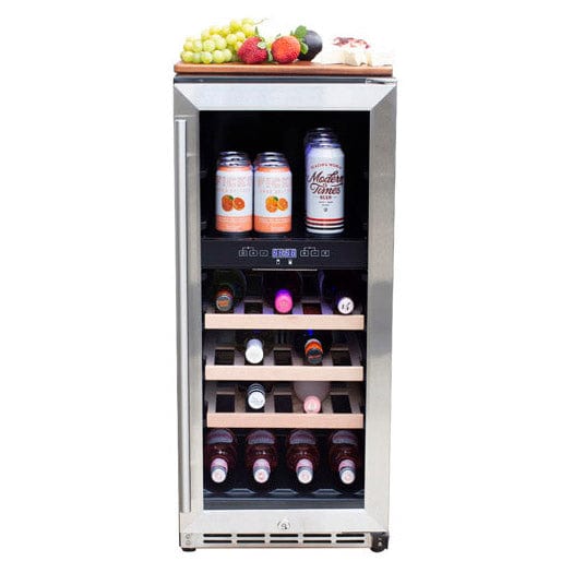True Flame 15" Outdoor Rated Dual Zone Wine Cooler TF-RFR-15WD I Luxury Appliances Direct