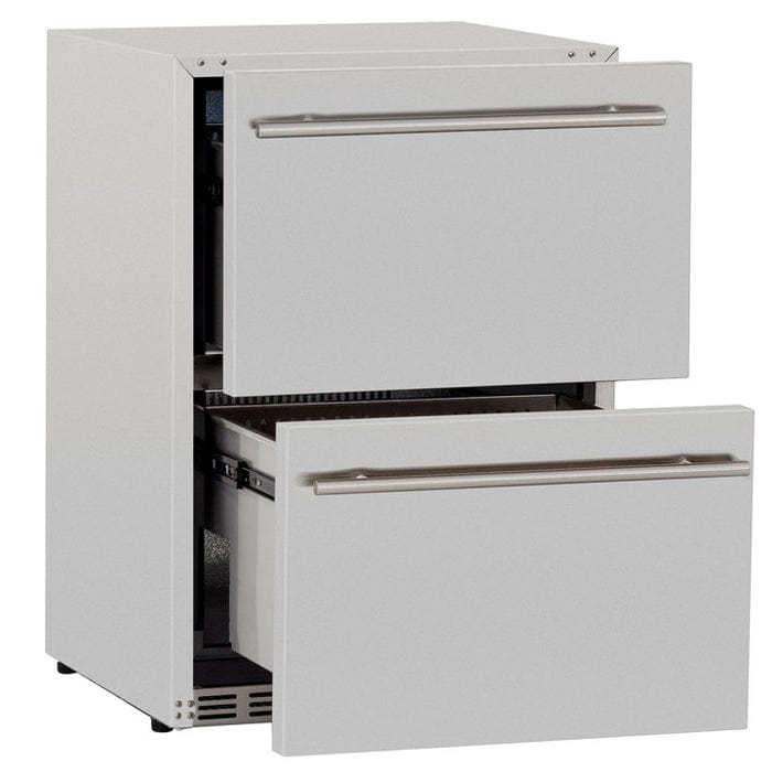 True Flame 24" 5.3C Deluxe Two-Drawer Outdoor Rated Fridge TF-RFR-24DR2 I Luxury Appliances Direct