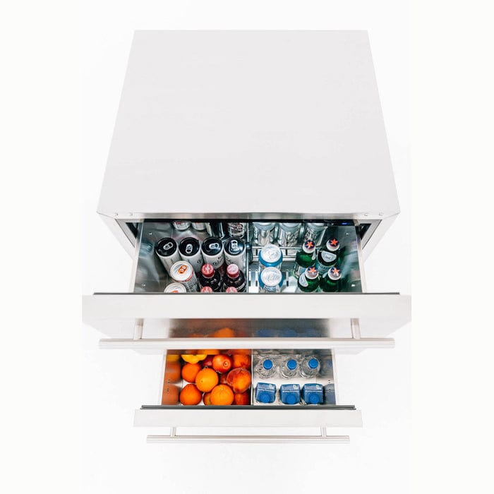 True Flame 24" 5.3C Deluxe Two-Drawer Outdoor Rated Fridge TF-RFR-24DR2 I Luxury Appliances Direct