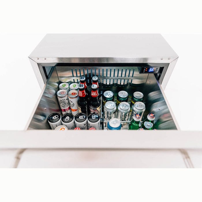 True Flame 24" 5.3C Deluxe Two-Drawer Outdoor Rated Fridge TF-RFR-24DR2 I Luxury Appliances Direct
