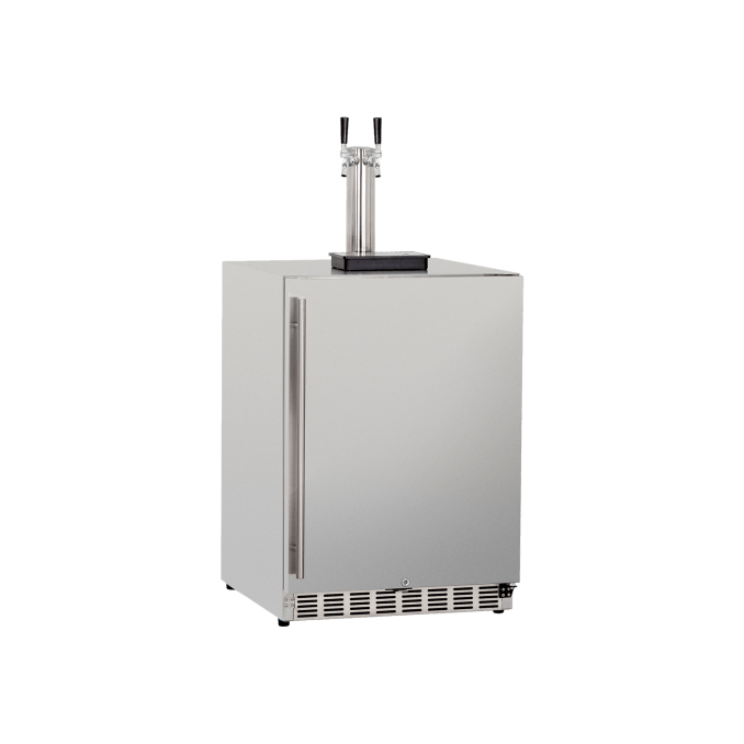 True Flame 24" 6.6C Deluxe Outdoor Rated Dual Tap Kegerator TF-RFR-24DK2 I Luxury Appliances Direct