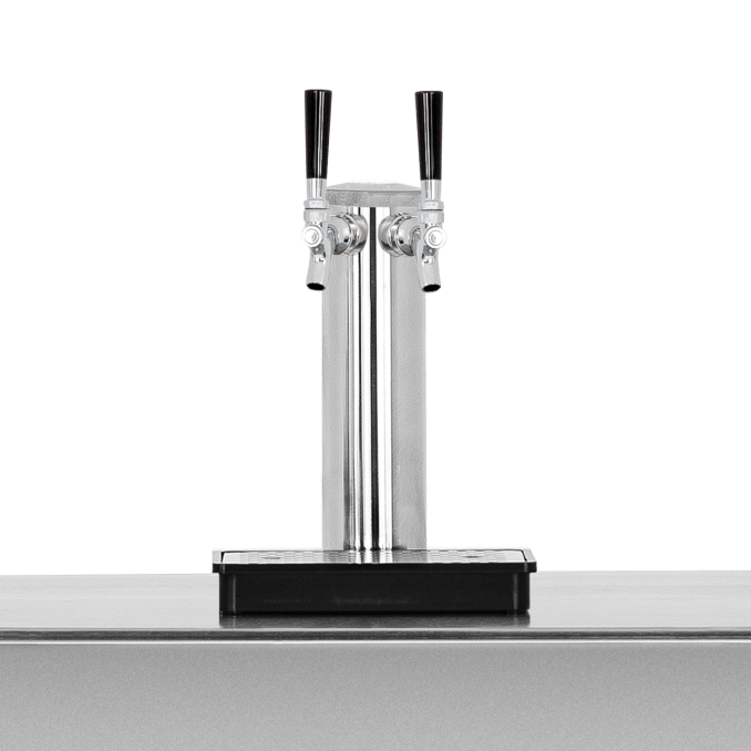 True Flame 24" 6.6C Deluxe Outdoor Rated Dual Tap Kegerator TF-RFR-24DK2 I Luxury Appliances Direct