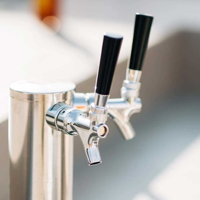 True Flame 24" 6.6C Deluxe Outdoor Rated Dual Tap Kegerator TF-RFR-24DK2 I Luxury Appliances Direct