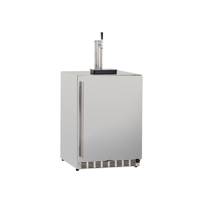 True Flame 24" 6.6C Deluxe Outdoor Rated Single Tap Kegerator TF-RFR-24DK1 I Luxury Appliances Direct