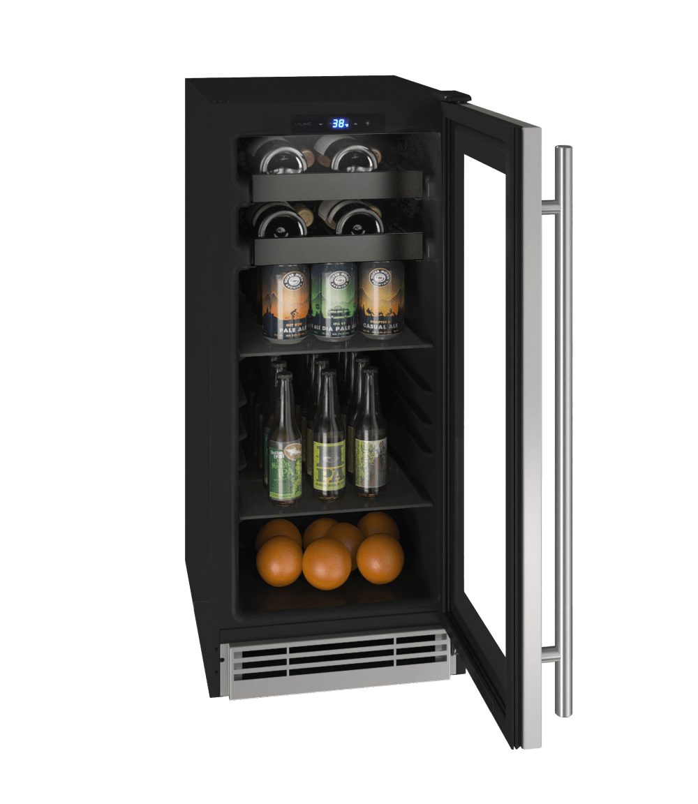 U-Line 15" Built-In Stainless Steel Beverage Fridge UHBV115-SG01A I Luxury Appliances Direct