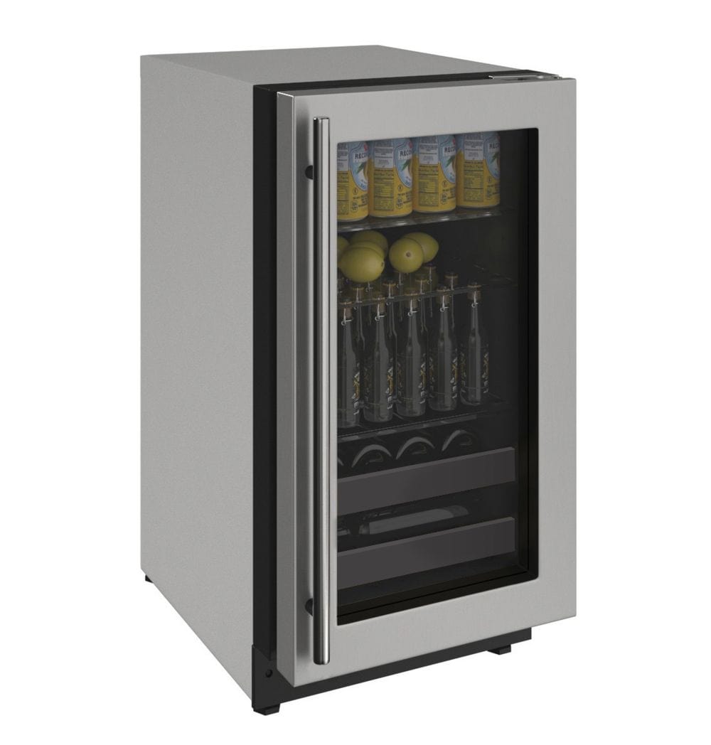 U-Line 18" Reversible Stainless Frame Beverage Center U-2218BEVS-00A I Luxury Appliances Direct