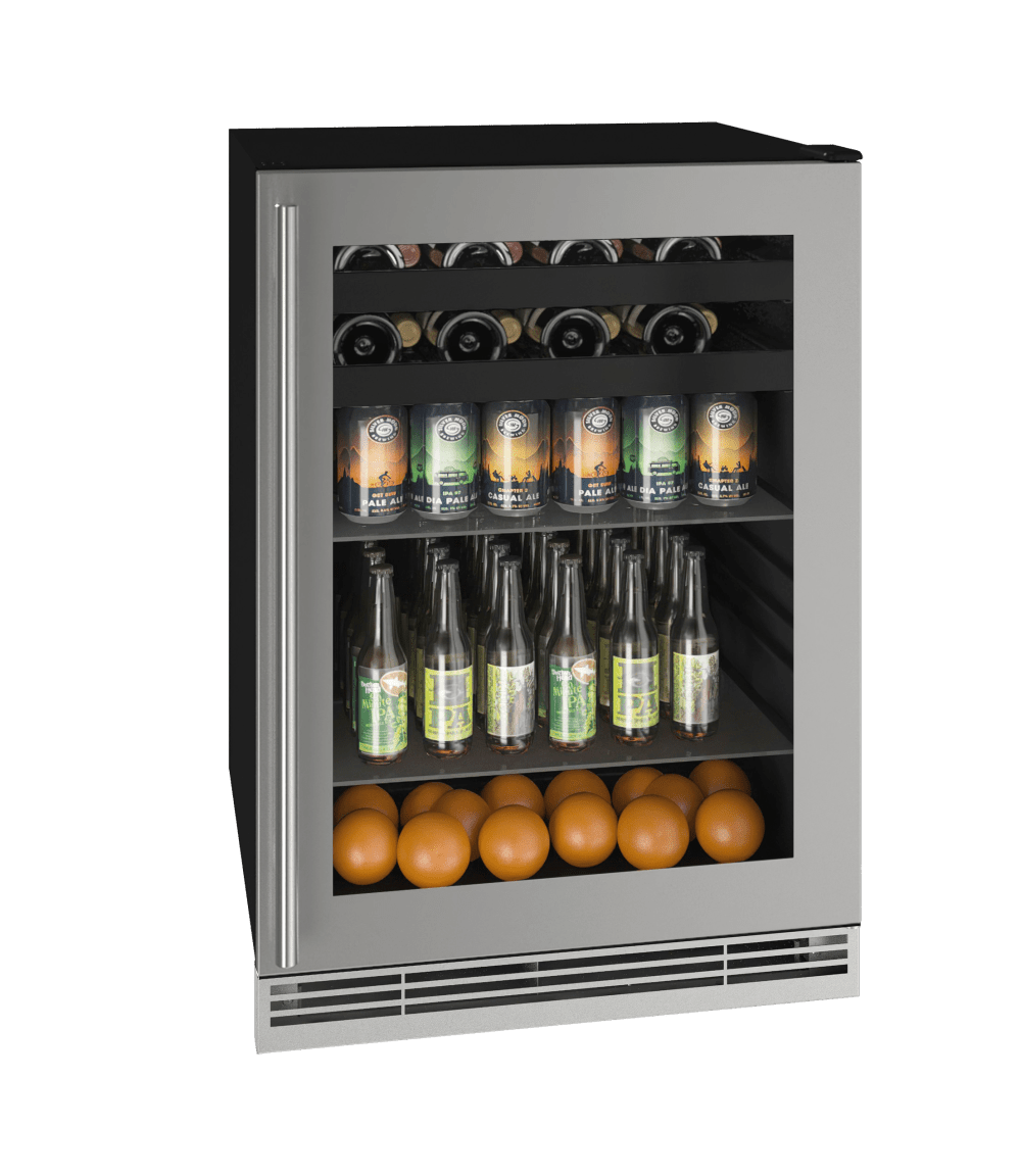 U-Line 24" Stainless Frame Beverage Center UHBV124-SG01A I Luxury Appliances Direct