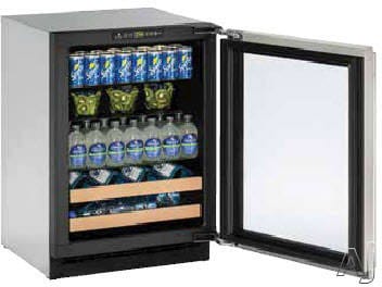 U-Line 24" Stainless Frame Left with Lock Beverage Center U-2224BEVS-15B I Luxury Appliances Direct