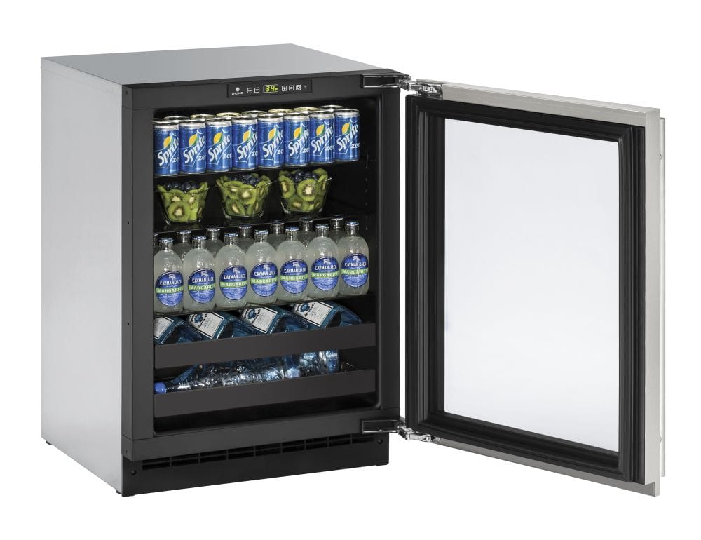 U-Line 24" Stainless Frame Reversible Beverage Center U-2224BEVS-00B I Luxury Appliances Direct
