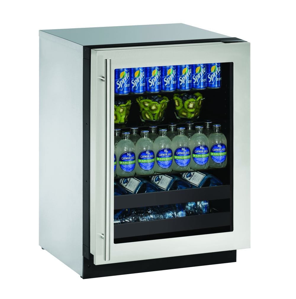 U-Line 24" Stainless Frame Reversible Beverage Center U-2224BEVS-00B I Luxury Appliances Direct