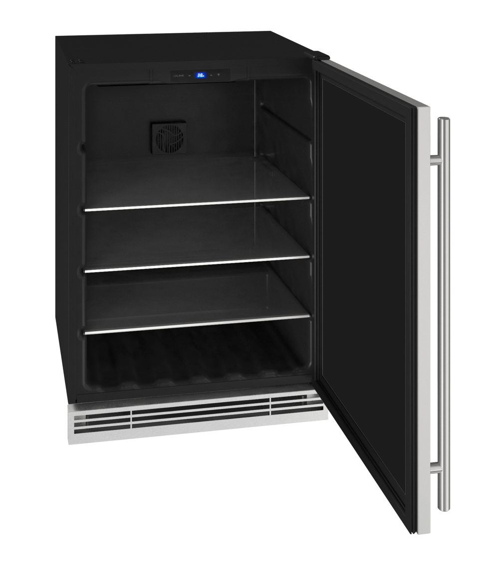 U-Line 24" Stainless Solid Door Beverage Center UHBV024-SS01A I Luxury Appliances Direct