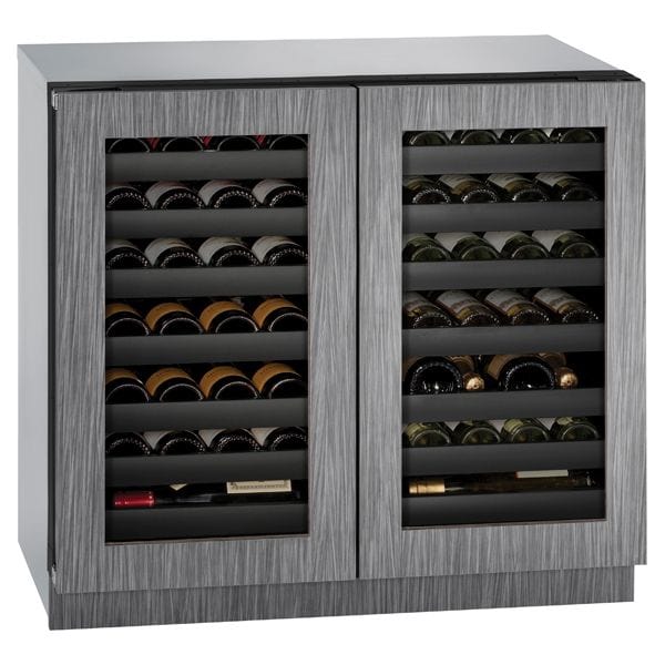 U-Line 3036WCWC 36" Dual-Zone Wine Refrigerator Center Hinge I Luxury Appliances Direct