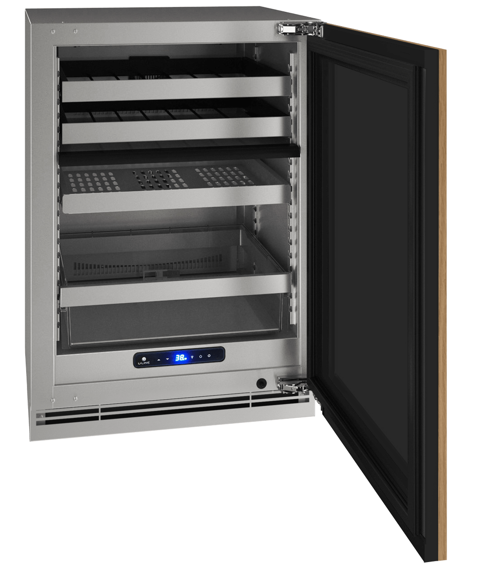 U-Line HBD524 24" Dual-Zone Beverage Center Reversible Hinge Integrated Frame I Luxury Appliances Direct