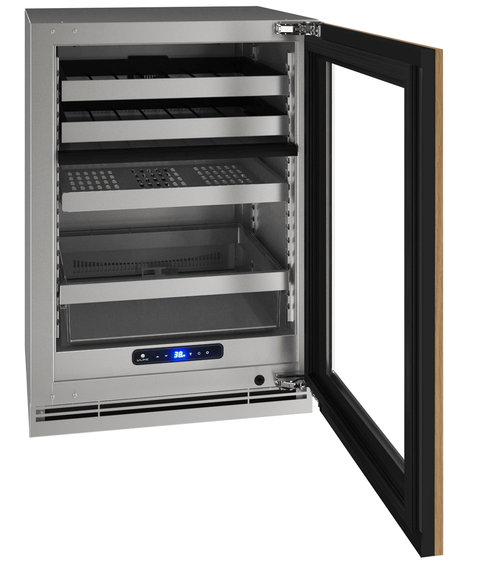 U-Line HBD524 24" Dual-Zone Beverage Center Reversible Hinge Integrated Frame I Luxury Appliances Direct