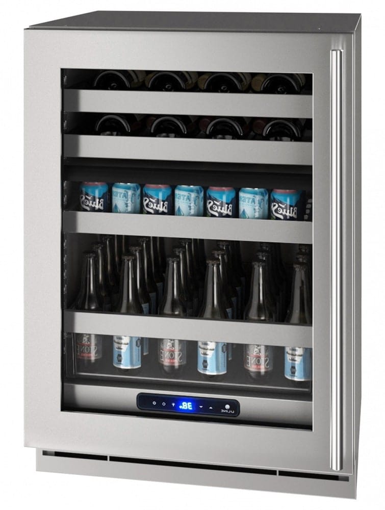 U-Line HBD524 24" Dual-Zone Beverage Center Reversible Hinge Integrated Frame I Luxury Appliances Direct