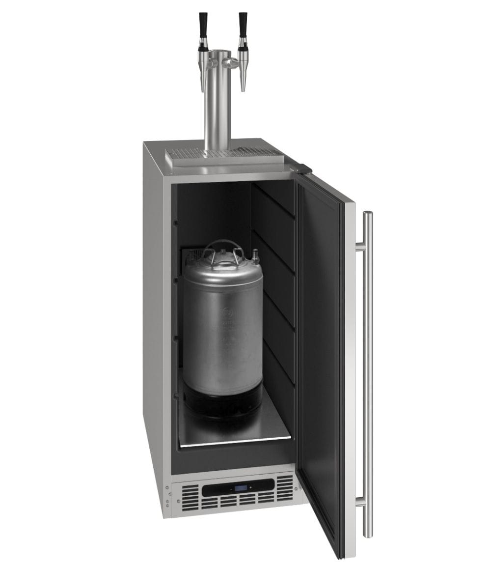 U-Line HDE215 15" Nitro Infused Cold Coffee Dispenser Reversible Hinge Stainless Solid I Luxury Appliances Direct