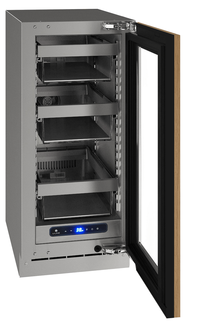 U-Line HRE515 15" Refrigerator Reversible Hinge Integrated/Stainless I Luxury Appliances Direct