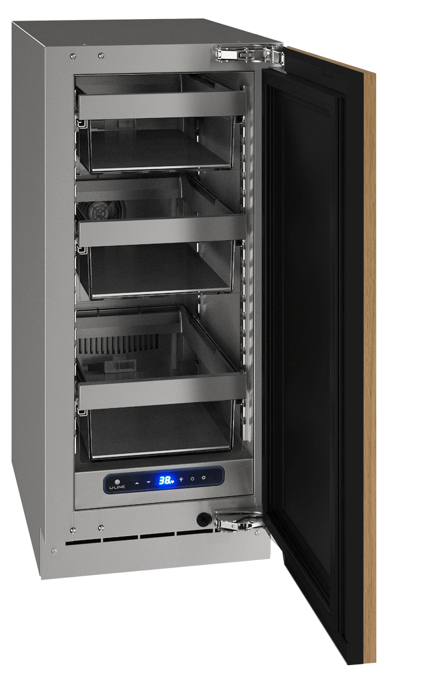 U-Line HRE515 15" Refrigerator Reversible Hinge Integrated/Stainless I Luxury Appliances Direct