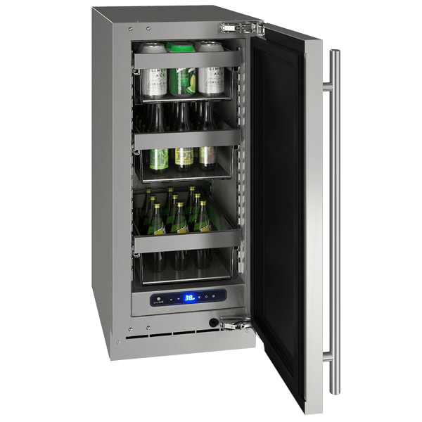 U-Line HRE515 15" Refrigerator Reversible Hinge Integrated/Stainless I Luxury Appliances Direct