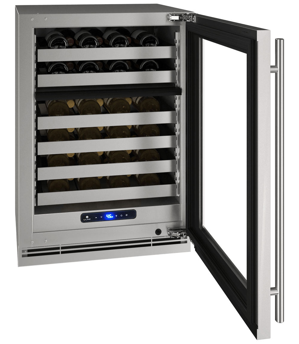 U-Line HWD524 24" Dual-Zone Wine Refrigerator Reversible Hinge I Luxury Appliances Direct