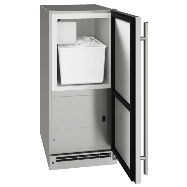 U-Line OCR115 15" Outdoor Crescent Ice Maker Reversible Hinge Stainless Solid I Luxury Appliances Direct