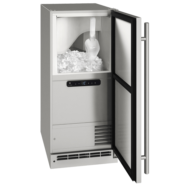 U-Line Outdoor OCL115 / OCP115 15" Clear Ice Machine Reversible Hinge Stainless Solid I Luxury Appliances Direct