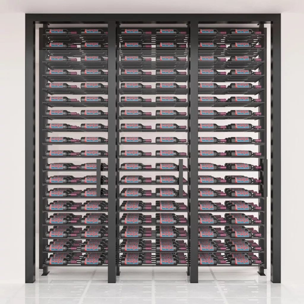 VintageView Evolution 108 Bottles Low Profile Ultra Slim Floor-to-Ceiling Wine Rack LP-FCP-KIT-2C-3-K I Luxury Appliances Direct