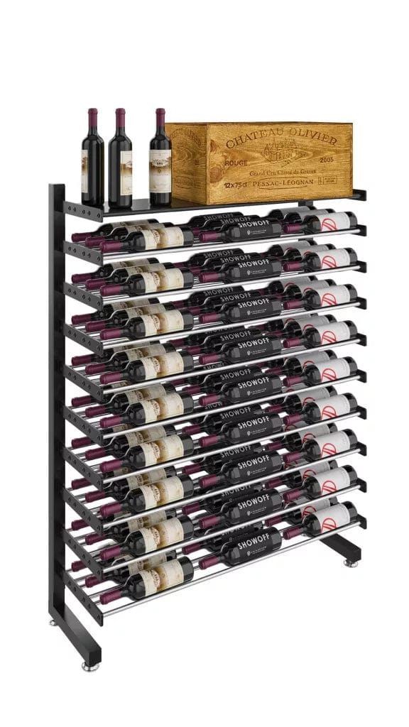 VintageView Evolution 81 Bottles 54 1.5L Freestanding Metal Wine Rack WW-IDR4-H-SH-K I Luxury Appliances Direct