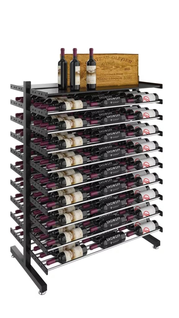 VintageView Evolution Double Sided Island Display Rack Shelf 3C 162 Bottles 108 1.5L Metal Wine Rack WW-IDR4-SH-K I Luxury Appliances Direct