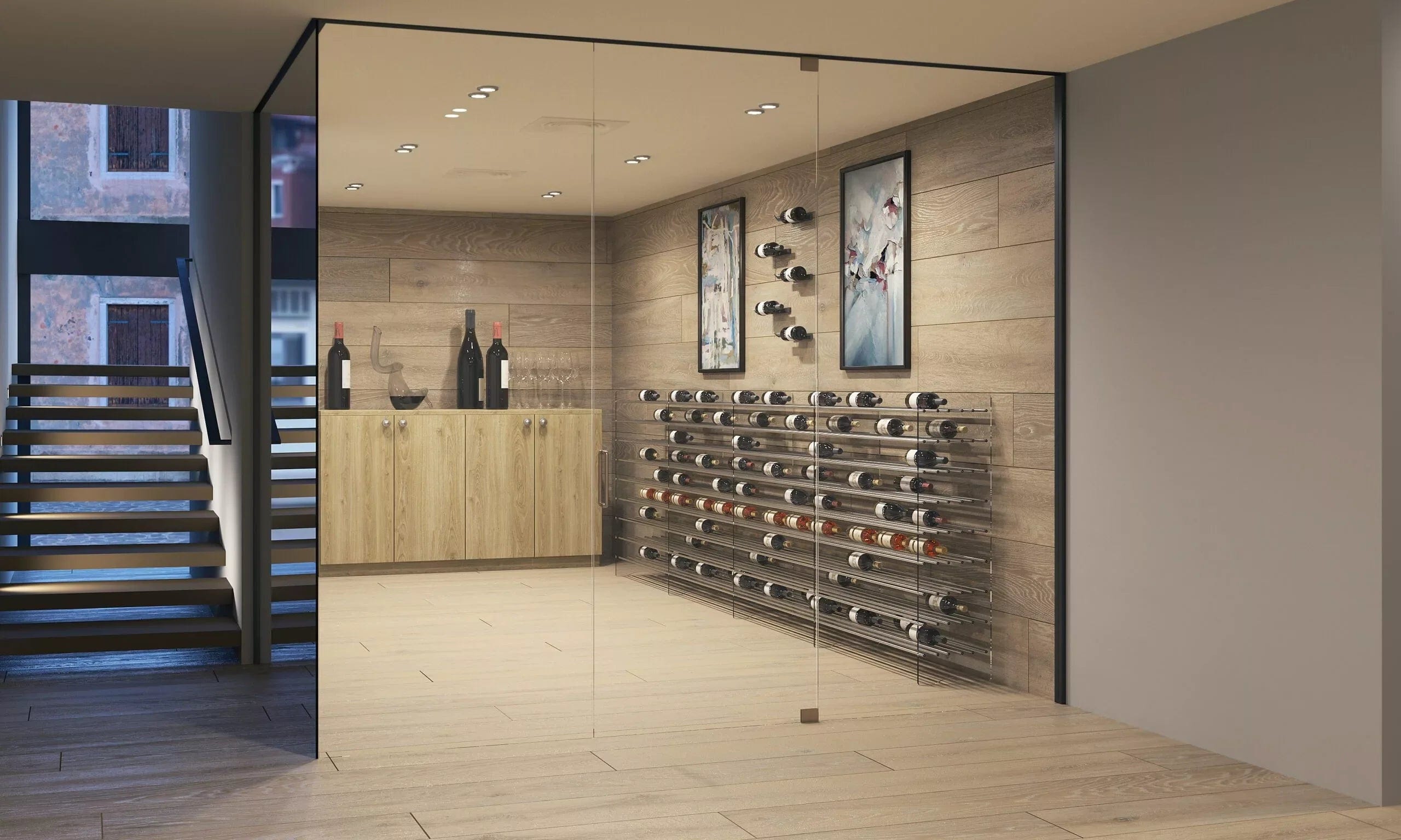 VintageView Evolution Freestanding Metal and Acrylic Wine Rack Tower 81 Bottles/Base Kit Only WT-47-X-K I Luxury Appliances Direct