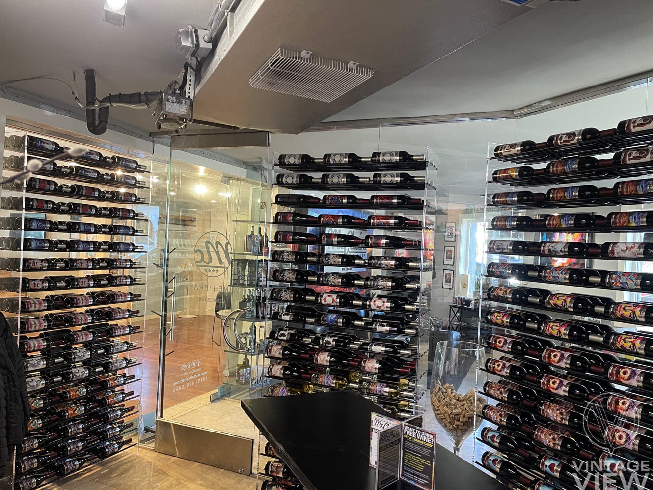VintageView Evolution Freestanding Metal and Acrylic Wine Rack Tower 92 3C 648 Bottles/3 Extensions WT-92-B3X I Luxury Appliances Direct